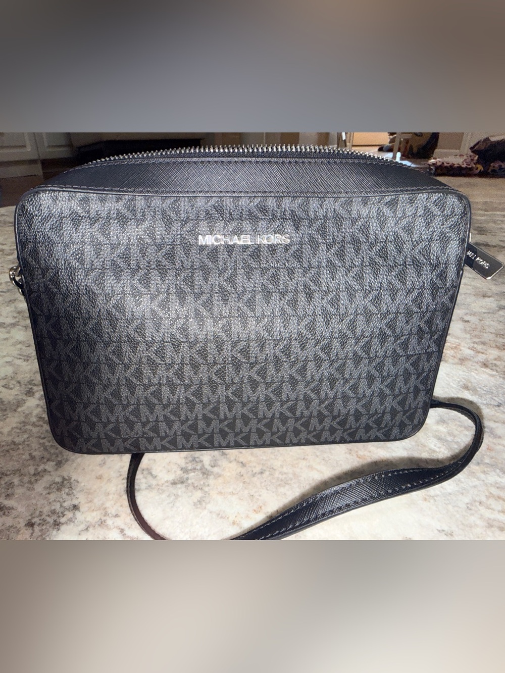 Michael Kors Black MK Logo Crossbody Bag